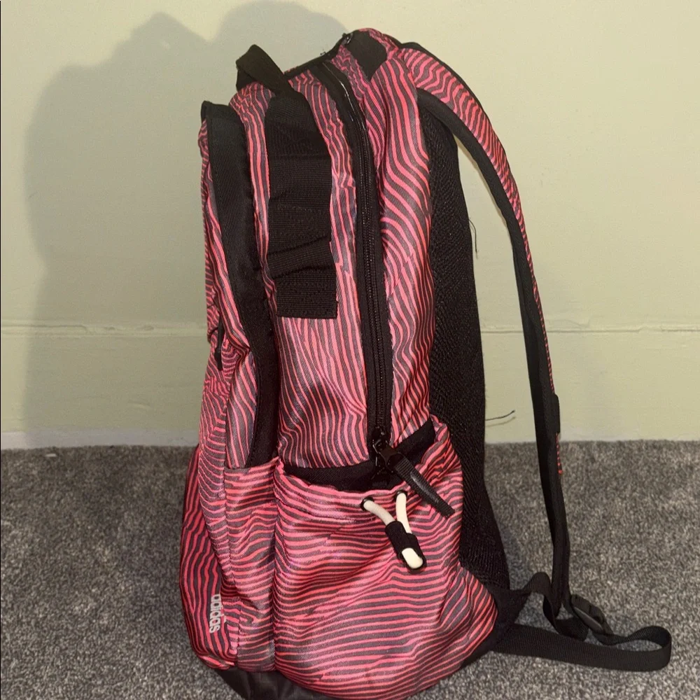 adidas Pink Striped Men's Backpack with Black Accents - Picture 4 of 7